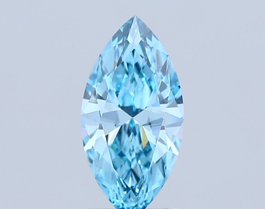 Lab-Grown Marquise Diamond - 1.57 Carats, Fancy Vivid Blue Color, VS1 Clarity - Certified by IGI - Report Number: LG674505622
