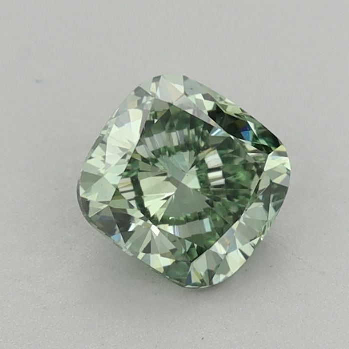 Lab-Grown Cushion Diamond - 0.75 Carats, Fancy Vivid Green Color, VS1 Clarity - Certified by IGI - Report Number: LG662408794