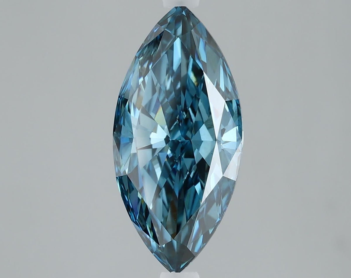 Lab-Grown Marquise Diamond - 2.75 Carats, Fancy Vivid Blue Color, VS1 Clarity - Certified by IGI - Report Number: LG610317106