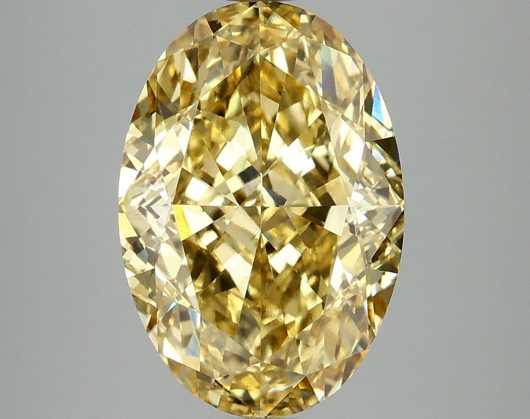 Lab-Grown Oval Diamond - 4.95 Carats, Fancy Vivid Yellow Color, VS2 Clarity - Certified by IGI - Report Number: LG660418524