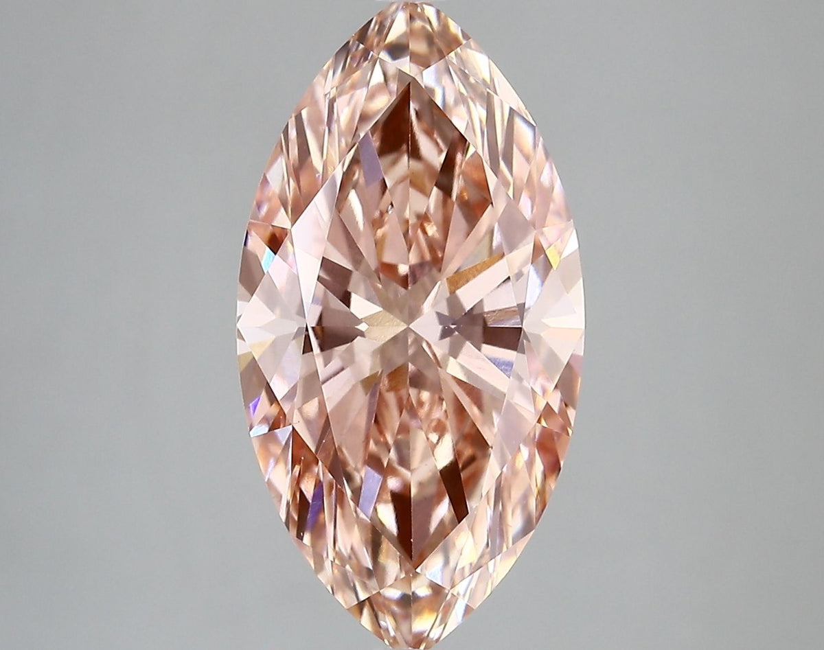 Lab-Grown Marquise Diamond - 4.69 Carats, Fancy Vivid Pink Color, VS1 Clarity - Certified by IGI - Report Number: LG669450462