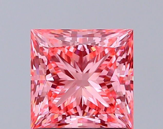 Lab-Grown Princess Diamond - 1.56 Carats, Fancy Vivid Pink Color, VVS2 Clarity - Certified by IGI - Report Number: LG692582311