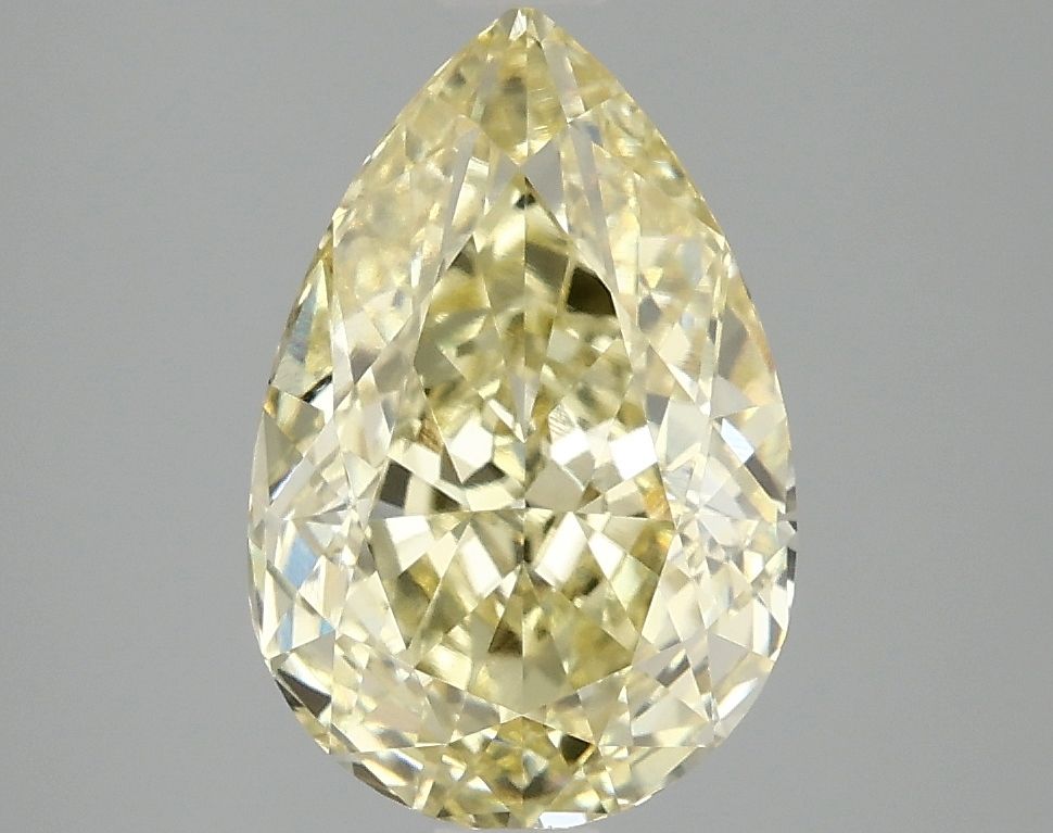 Lab-Grown Pear Diamond - 3.06 Carats, Fancy Vivid Yellow Color, VVS2 Clarity - Certified by IGI - Report Number: LG691579362