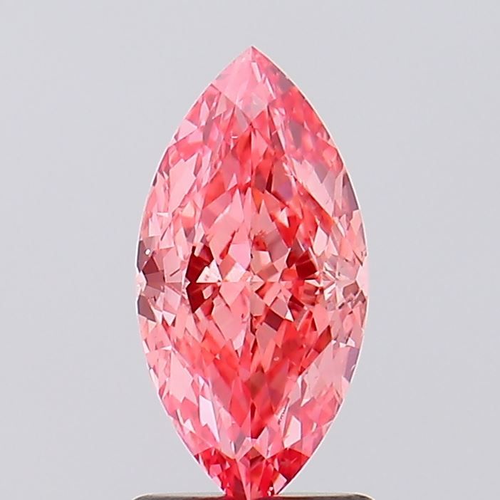 Lab-Grown Marquise Diamond - 1.7 Carats, Fancy Vivid Pink Color, VS2 Clarity - Certified by IGI - Report Number: LG632445737
