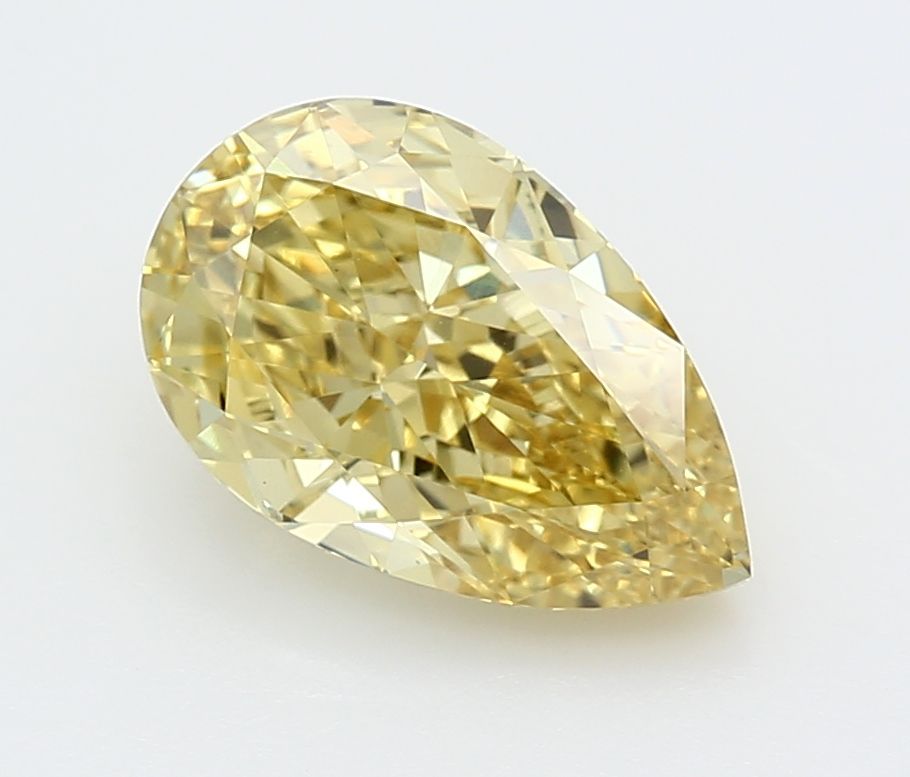 Lab-Grown Pear Diamond - 3.52 Carats, Fancy Vivid Yellow Color, VS1 Clarity - Certified by IGI - Report Number: LG674521057