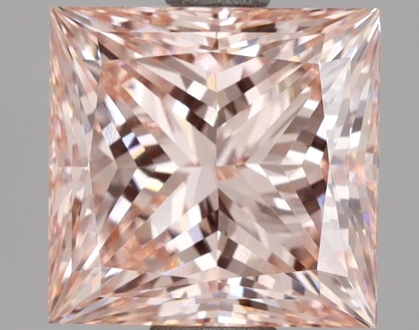 Lab-Grown Princess Diamond - 3.07 Carats, Fancy Intense Pink Color, VS1 Clarity - Certified by IGI - Report Number: LG685535352
