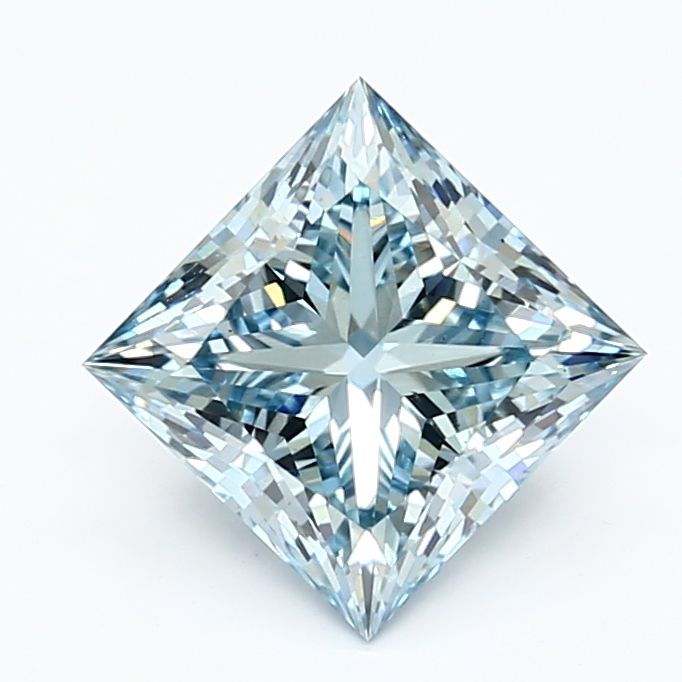 Lab-Grown Princess Diamond - 2.13 Carats, Fancy Vivid Blue Color, VS1 Clarity - Certified by IGI - Report Number: LG636483221