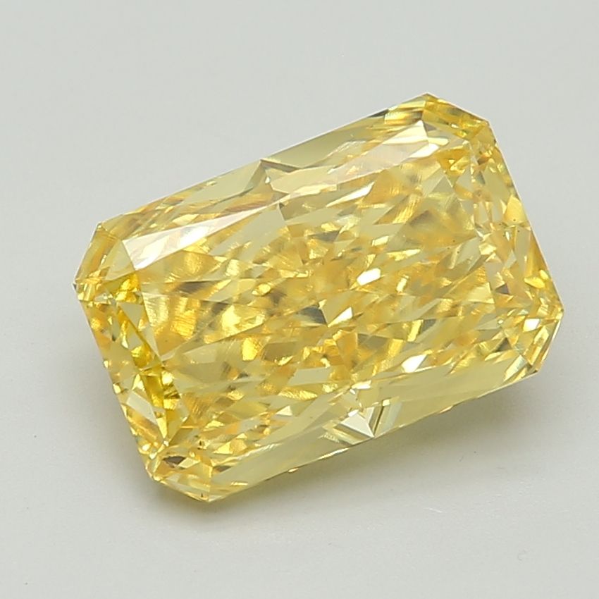 Lab-Grown Radiant Diamond - 6.52 Carats, Fancy Vivid Yellow Color, VS1 Clarity - Certified by IGI - Report Number: LG675513031