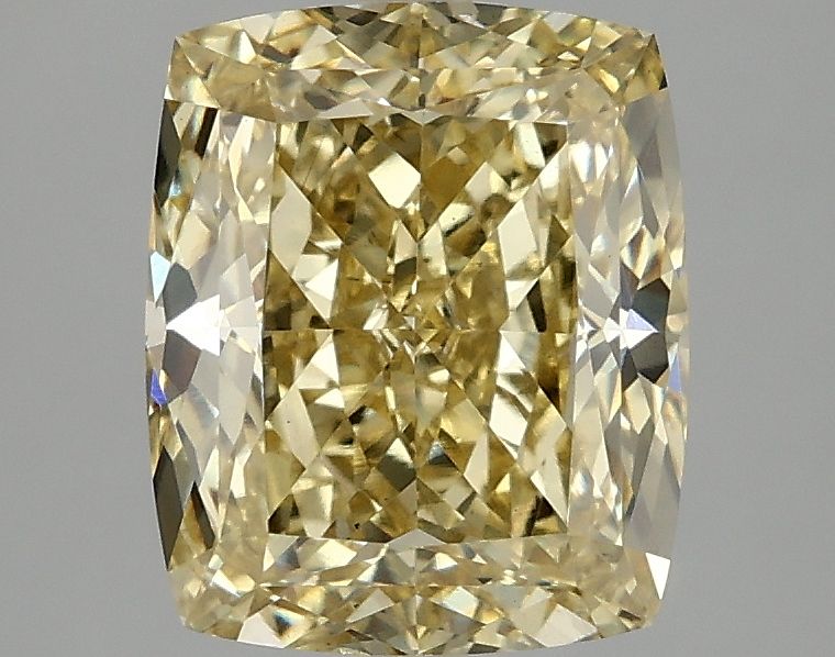Lab-Grown Cushion Diamond - 3.04 Carats, Fancy Vivid Yellow Color, VS2 Clarity - Certified by IGI - Report Number: LG687583330