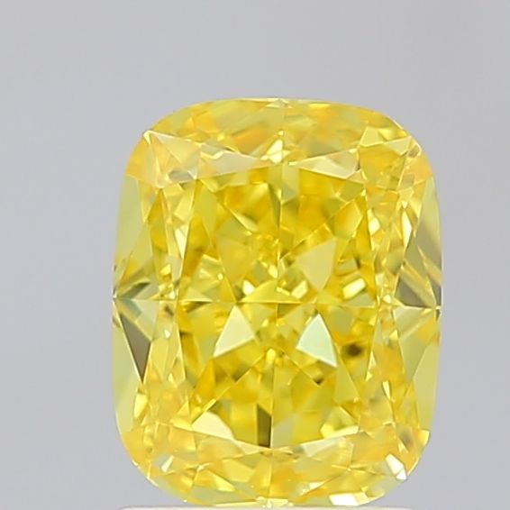 Lab-Grown Cushion Diamond - 2.08 Carats, Fancy Vivid Yellow Color, VVS2 Clarity - Certified by IGI - Report Number: LG671488566