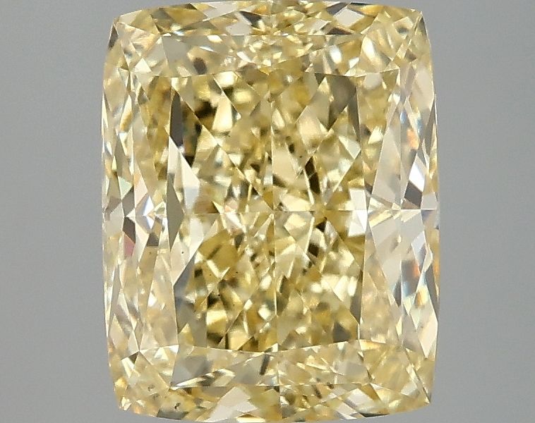Lab-Grown Cushion Diamond - 3.03 Carats, Fancy Intense Yellow Color, VS1 Clarity - Certified by IGI - Report Number: LG675566473