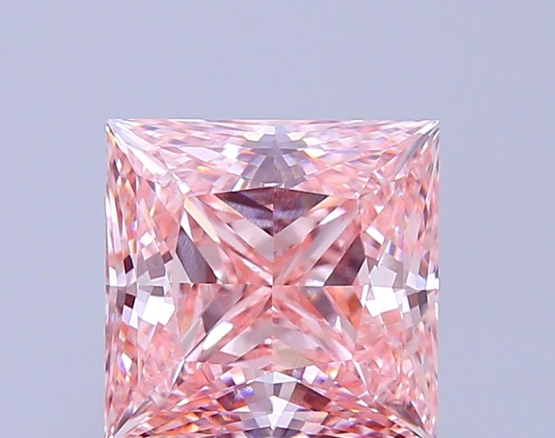 Lab-Grown Princess Diamond - 3.58 Carats, Fancy Vivid Pink Color, VS1 Clarity - Certified by IGI - Report Number: LG689542157