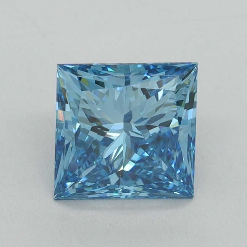 Lab-Grown Princess Diamond - 1.6 Carats, Fancy Vivid Blue Color, VVS2 Clarity - Certified by IGI - Report Number: LG644405201