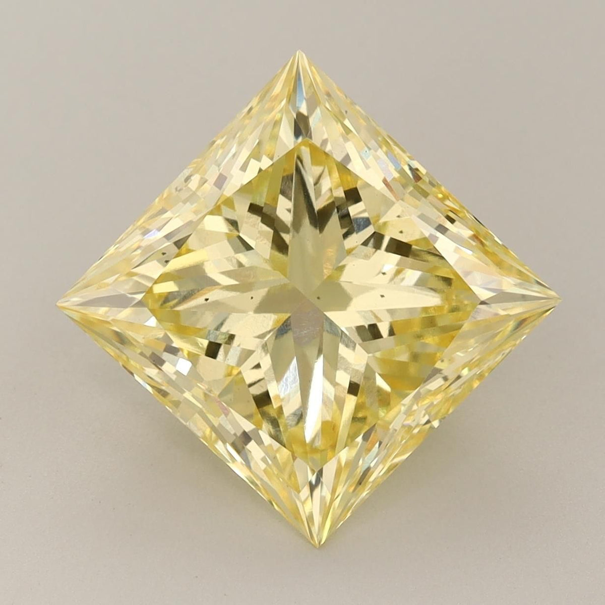 Lab-Grown Princess Diamond - 5.85 Carats, Fancy Vivid Yellow Color, VS2 Clarity - Certified by IGI - Report Number: LG656414400