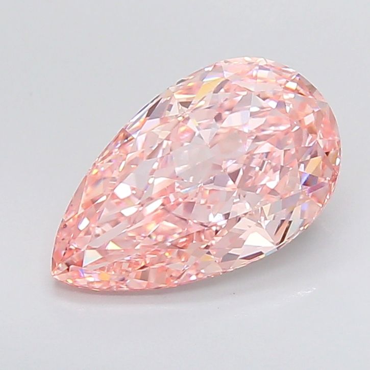 Lab-Grown Pear Diamond - 4.0 Carats, Fancy Vivid Pink Color, VVS2 Clarity - Certified by IGI - Report Number: LG642450174