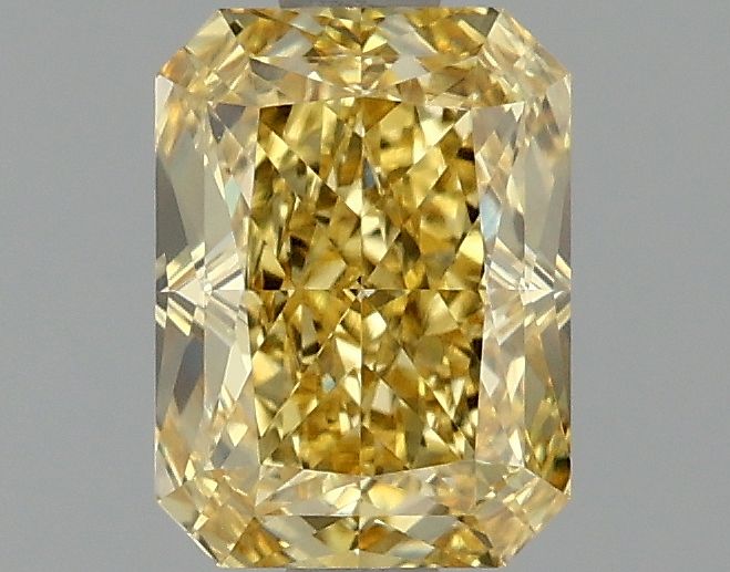 Lab-Grown Radiant Diamond - 1.55 Carats, Fancy Vivid Yellow Color, VVS2 Clarity - Certified by IGI - Report Number: LG673412336