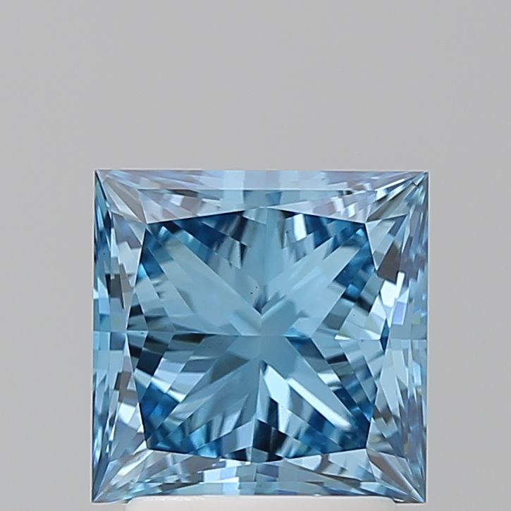 Lab-Grown Princess Diamond - 2.31 Carats, Fancy Vivid Blue Color, VS1 Clarity - Certified by IGI - Report Number: LG660431252