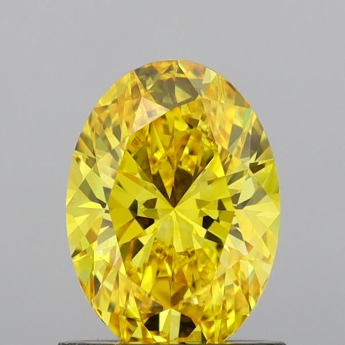 Lab-Grown Oval Diamond - 1.0 Carats, Fancy Vivid Yellow Color, VVS2 Clarity - Certified by IGI - Report Number: LG691539982