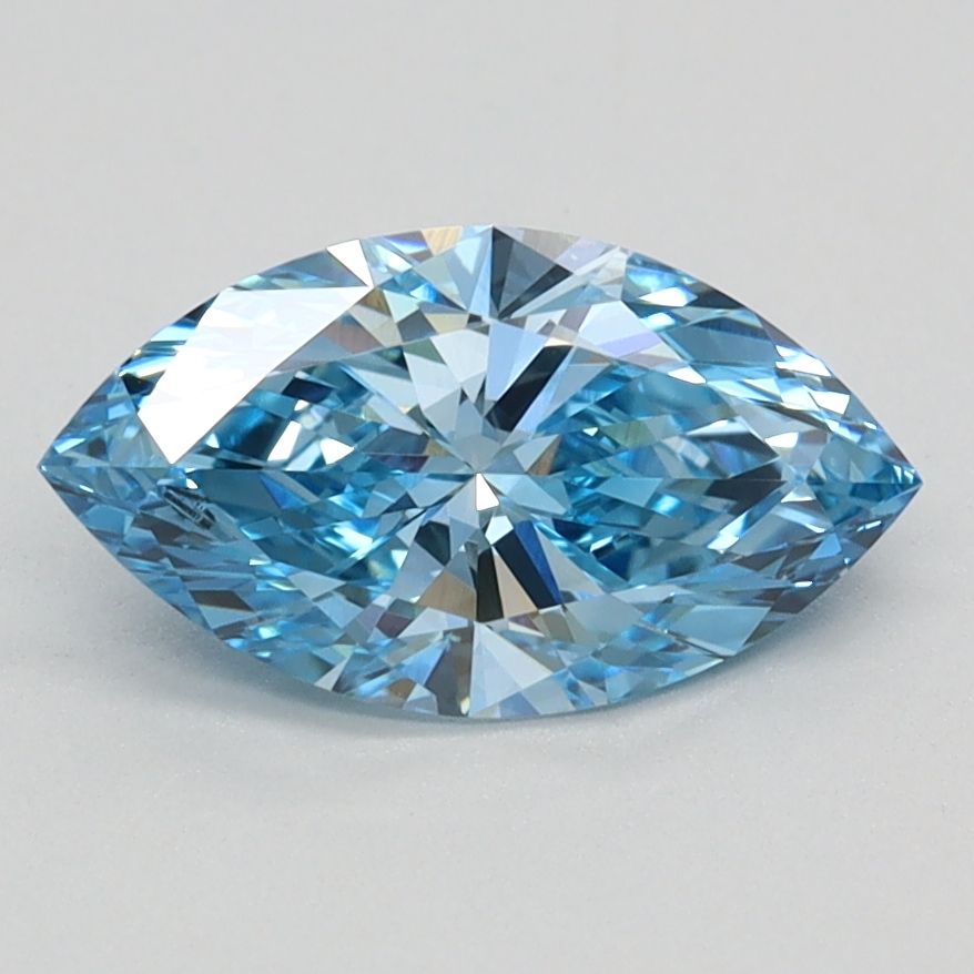 Lab-Grown Marquise Diamond - 1.05 Carats, Fancy Vivid Blue Color, VVS2 Clarity - Certified by IGI - Report Number: LG620424112