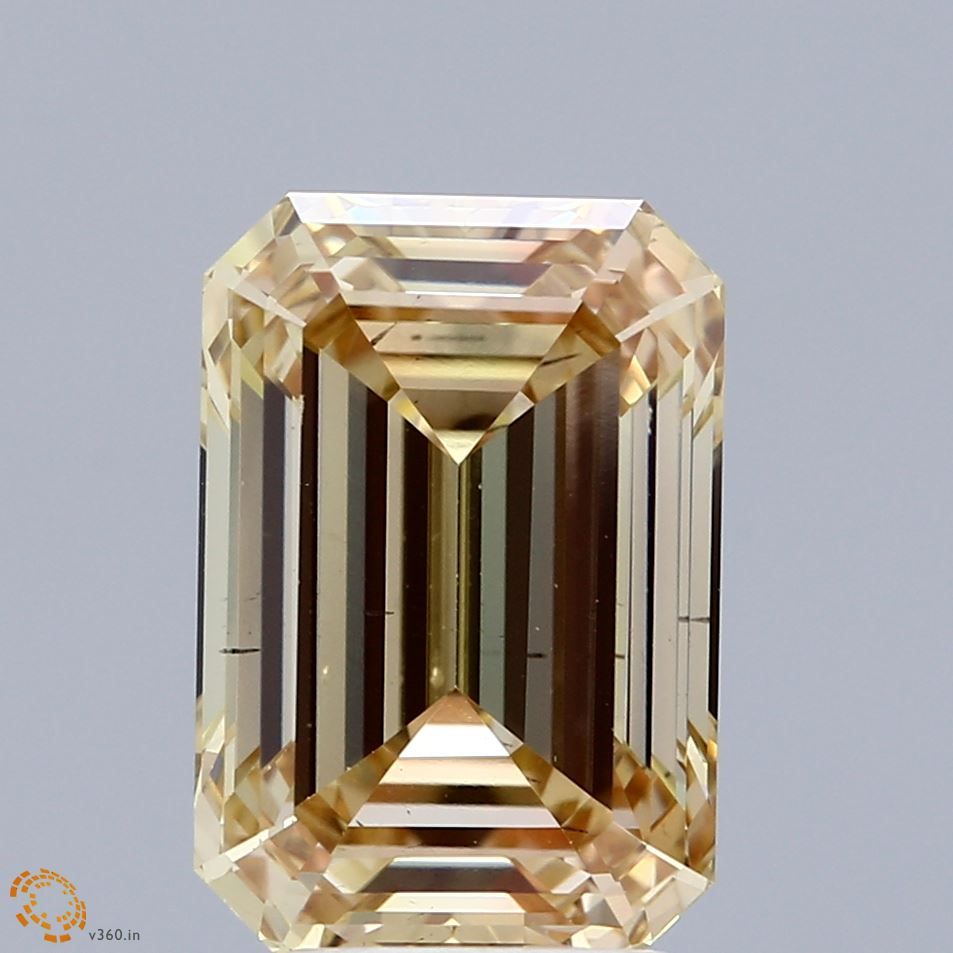 Lab-Grown Emerald Diamond - 5.02 Carats, Fancy Yellow Color, VS2 Clarity - Certified by IGI - Report Number: LG665424508