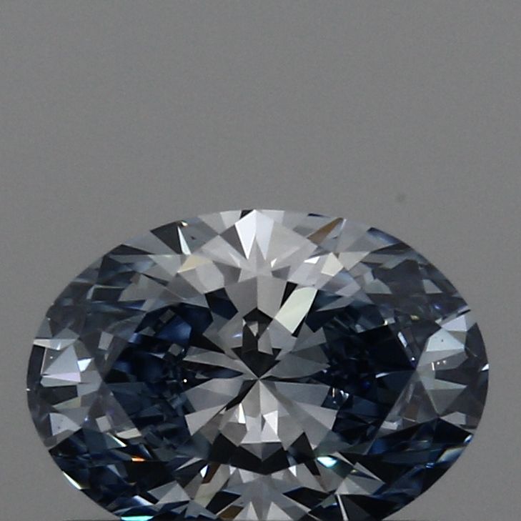 Lab-Grown Oval Diamond - 0.52 Carats, Fancy Blue Color, VVS2 Clarity - Certified by IGI - Report Number: LG512243624