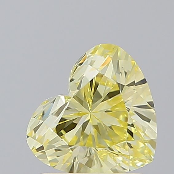 Lab-Grown Heart Diamond - 1.0 Carats, Fancy Intense Yellow Color, VS2 Clarity - Certified by IGI - Report Number: LG604395805