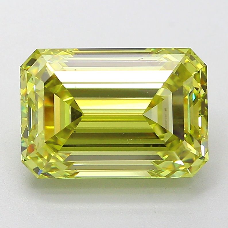 Lab-Grown Emerald Diamond - 6.09 Carats, Fancy Intense Yellow Color, VS2 Clarity - Certified by IGI - Report Number: LG651409189