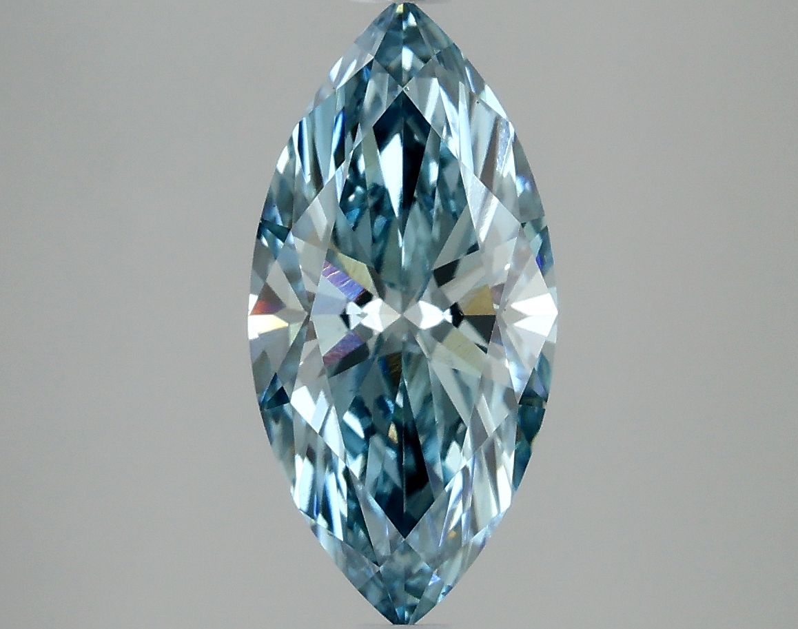 Lab-Grown Marquise Diamond - 2.15 Carats, Fancy Vivid Blue Color, VS1 Clarity - Certified by IGI - Report Number: LG635470020