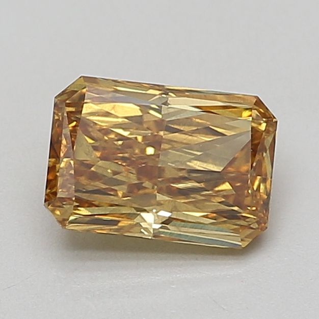 Lab-Grown Radiant Diamond - 1.49 Carats, Fancy Vivid Brownish Yellow Color, VS2 Clarity - Certified by IGI - Report Number: LG674510505