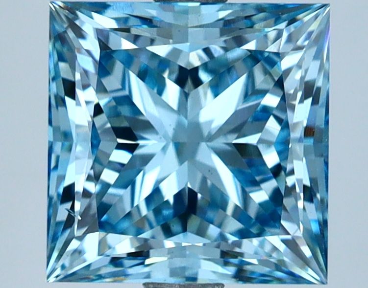 Lab-Grown Princess Diamond - 3.04 Carats, Fancy Vivid Blue Color, VS2 Clarity - Certified by IGI - Report Number: LG629491471