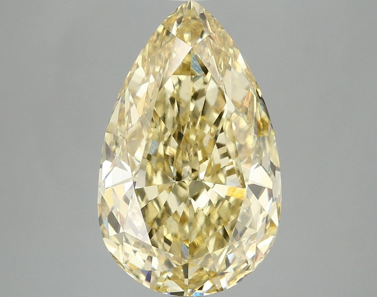 Lab-Grown Pear Diamond - 6.43 Carats, Fancy Vivid Yellow Color, VVS2 Clarity - Certified by IGI - Report Number: LG692544915