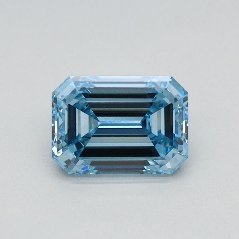 Lab-Grown Emerald Diamond - 0.74 Carats, Fancy Vivid Blue Color, VVS2 Clarity - Certified by IGI - Report Number: LG626424584