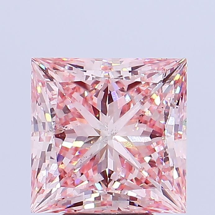 Lab-Grown Princess Diamond - 4.53 Carats, Fancy Vivid Pink Color, SI1 Clarity - Certified by IGI - Report Number: LG591361539