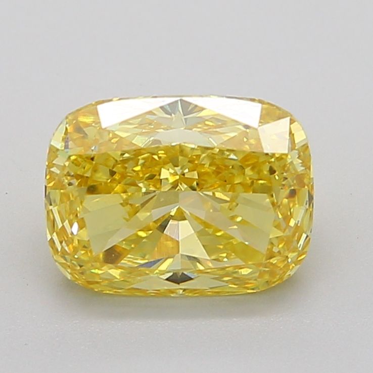 Lab-Grown Cushion Diamond - 3.09 Carats, Fancy Vivid Yellow Color, VVS2 Clarity - Certified by IGI - Report Number: LG689526114
