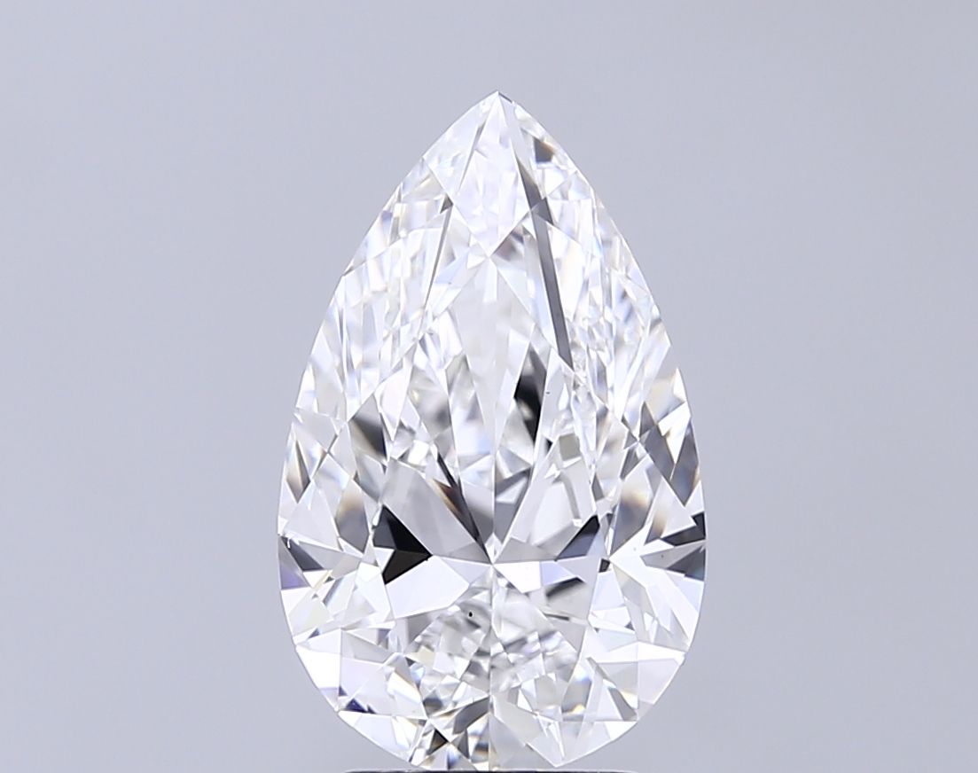 Lab-Grown Pear Diamond - 4.02 Carats, F Color, VS2 Clarity - Certified by IGI - Report Number: LG717560245