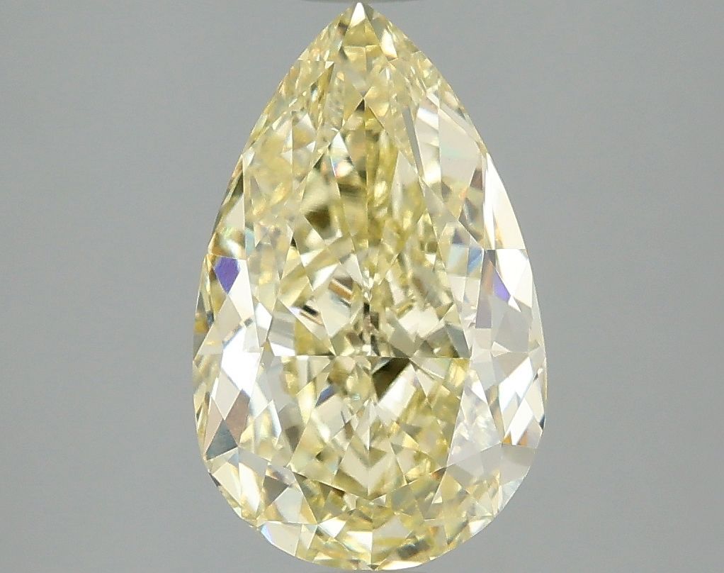 Lab-Grown Pear Diamond - 3.08 Carats, Fancy Intense Yellow Color, VVS2 Clarity - Certified by IGI - Report Number: LG683597612