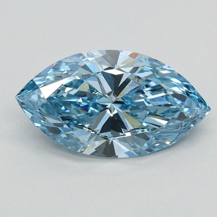 Lab-Grown Marquise Diamond - 0.91 Carats, Fancy Vivid Blue Color, VS1 Clarity - Certified by IGI - Report Number: LG626424059
