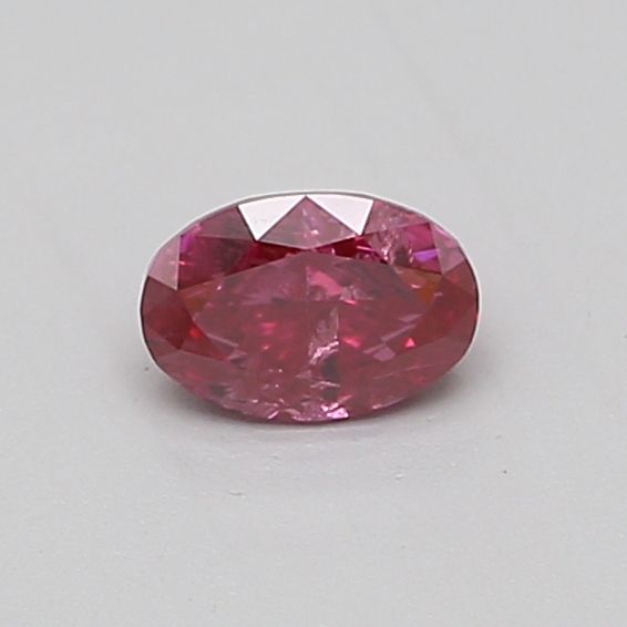 Lab-Grown Oval Diamond - 0.39 Carats, Fancy Deep Pink Color, SI2 Clarity - Certified by IGI - Report Number: LG635474272