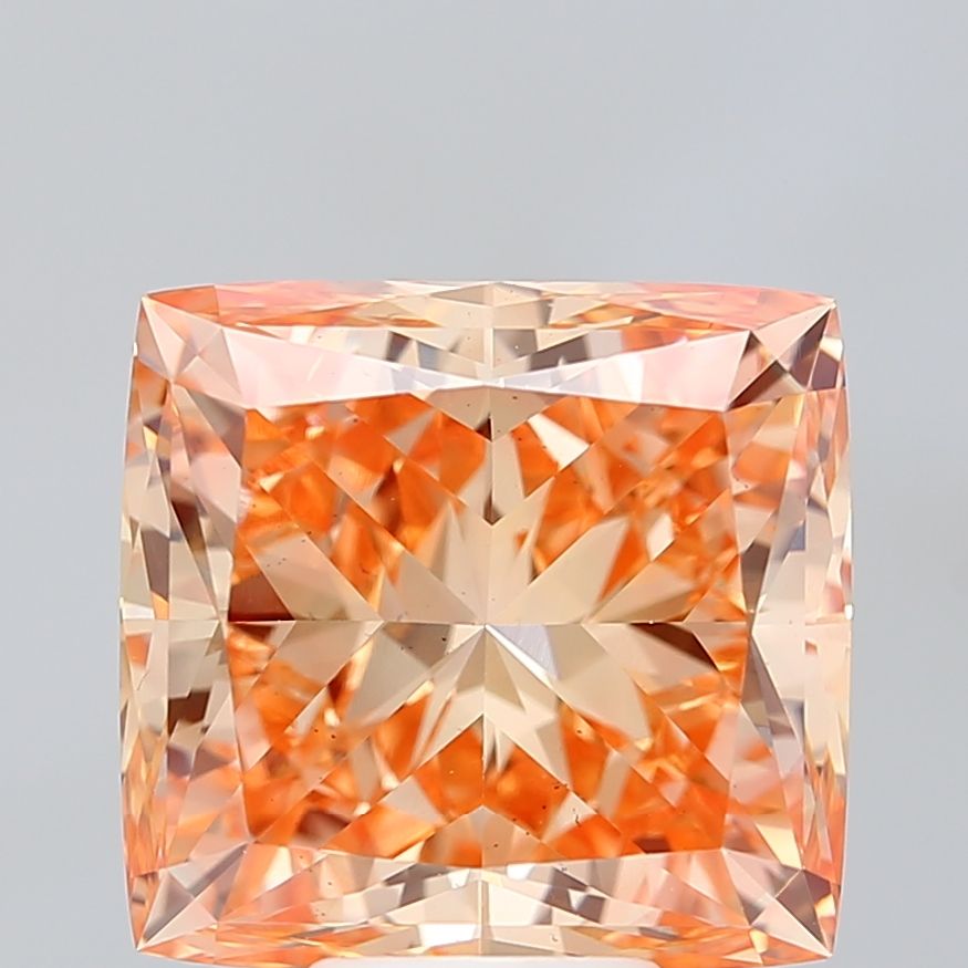 Lab-Grown Princess Diamond - 9.25 Carats, Fancy Vivid Orange Color, VS2 Clarity - Certified by IGI - Report Number: LG687586837