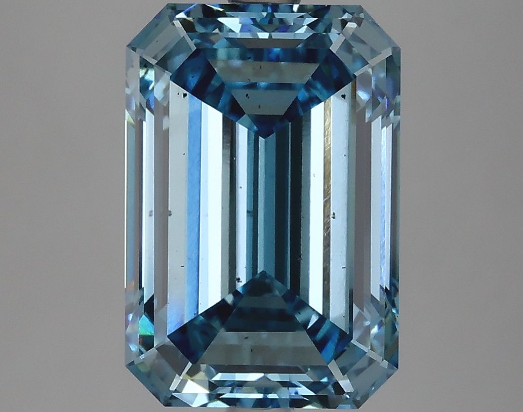 Lab-Grown Emerald Diamond - 5.14 Carats, Fancy Intense Blue Color, VS2 Clarity - Certified by IGI - Report Number: LG625410172