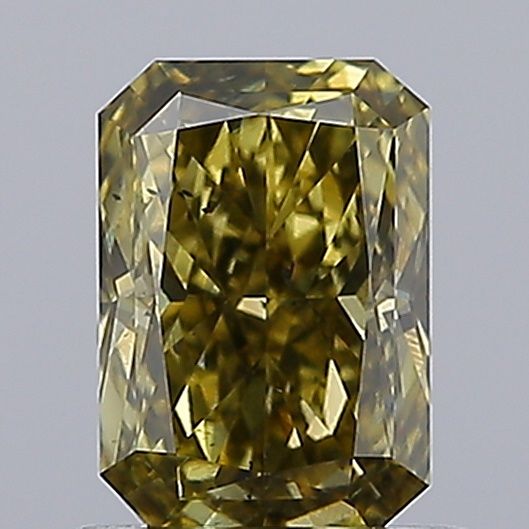 Lab-Grown Radiant Diamond - 1.11 Carats, Fancy Intense Gray Yellow Color, SI1 Clarity - Certified by IGI - Report Number: LG670481369