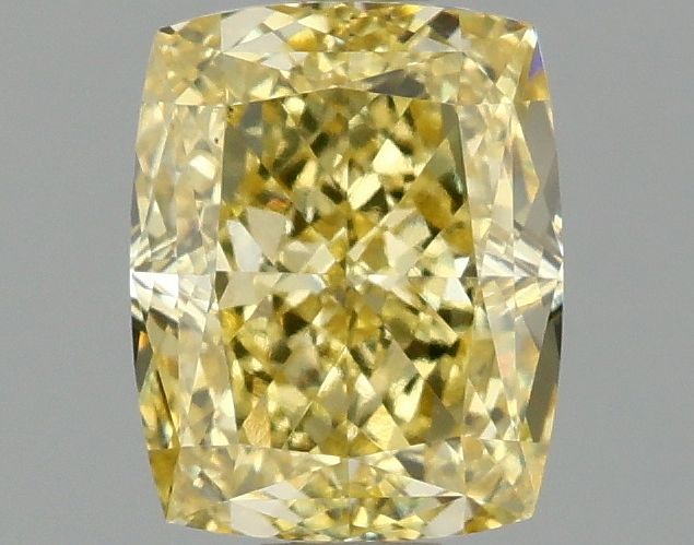 Lab-Grown Cushion Diamond - 1.08 Carats, Fancy Vivid Yellow Color, VS1 Clarity - Certified by IGI - Report Number: LG660418488