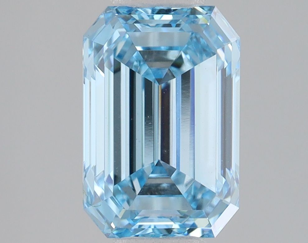 Lab-Grown Emerald Diamond - 2.03 Carats, Fancy Vivid Blue Color, VVS2 Clarity - Certified by IGI - Report Number: LG680534539
