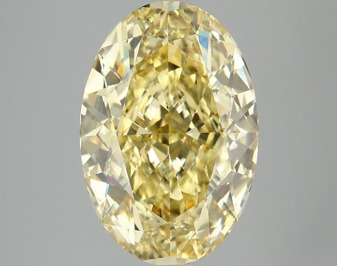 Lab-Grown Oval Diamond - 4.95 Carats, Fancy Vivid Yellow Color, VS1 Clarity - Certified by IGI - Report Number: LG658479927