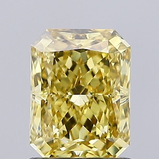 Lab-Grown Radiant Diamond - 1.06 Carats, Fancy Vivid Yellow Color, VVS2 Clarity - Certified by IGI - Report Number: LG649496274