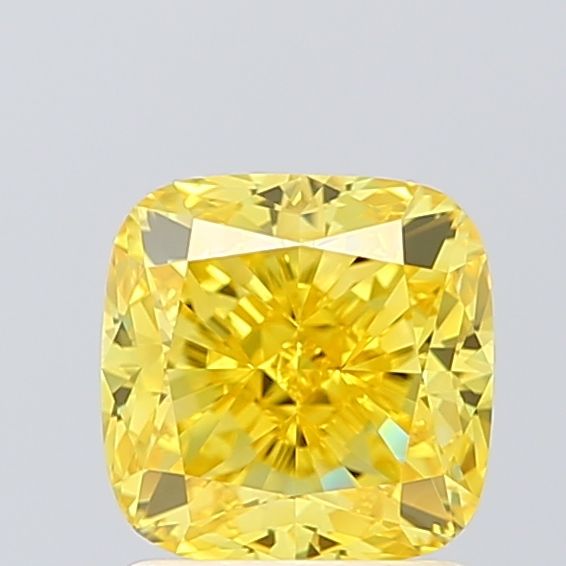 Lab-Grown Cushion Diamond - 1.51 Carats, Fancy Vivid Yellow Color, VVS2 Clarity - Certified by IGI - Report Number: LG621417450