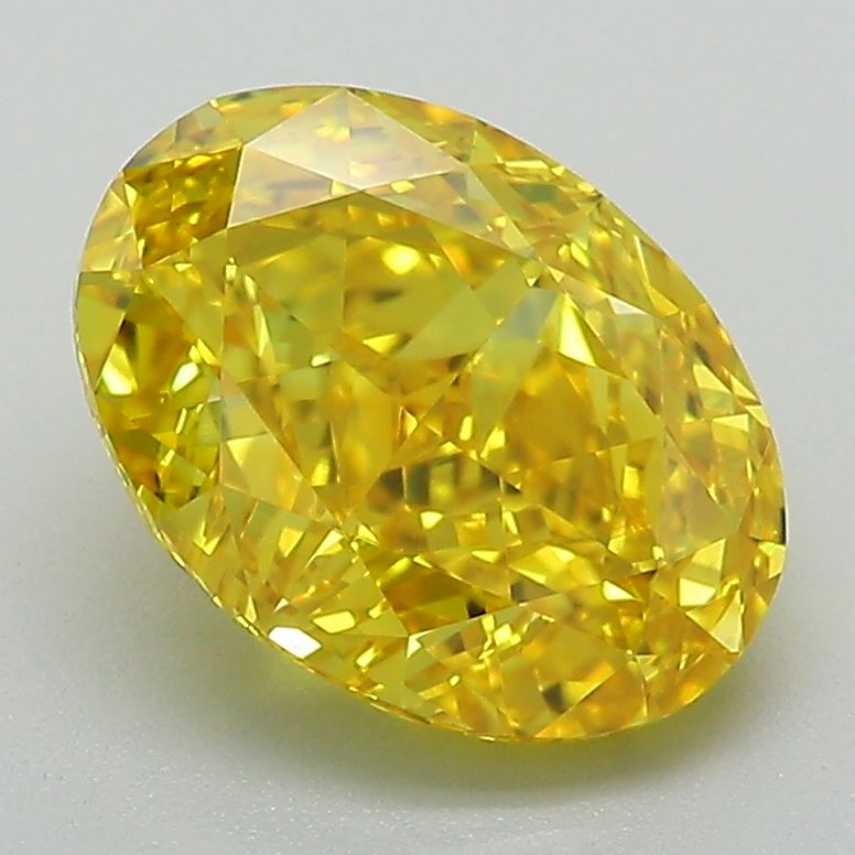 Lab-Grown Oval Diamond - 2.59 Carats, Fancy Vivid Yellow Color, VVS1 Clarity - Certified by IGI - Report Number: LG584356678