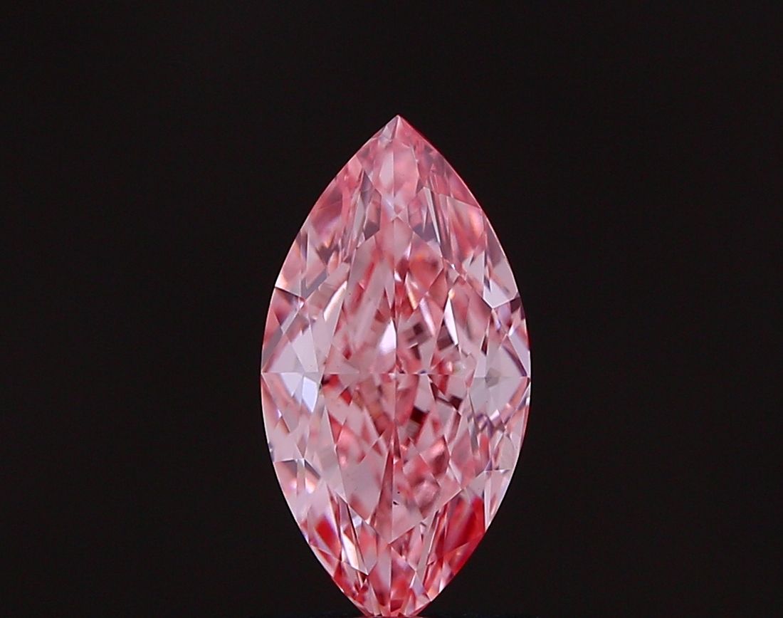 Lab-Grown Marquise Diamond - 1.29 Carats, Fancy Vivid Pink Color, VS1 Clarity - Certified by IGI - Report Number: LG632490204