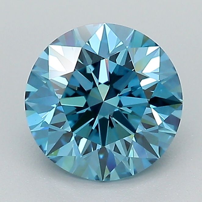 Lab-Grown Round Diamond - 1.51 Carats, Fancy Vivid Blue Color, VS1 Clarity - Certified by IGI - Report Number: LG689546749
