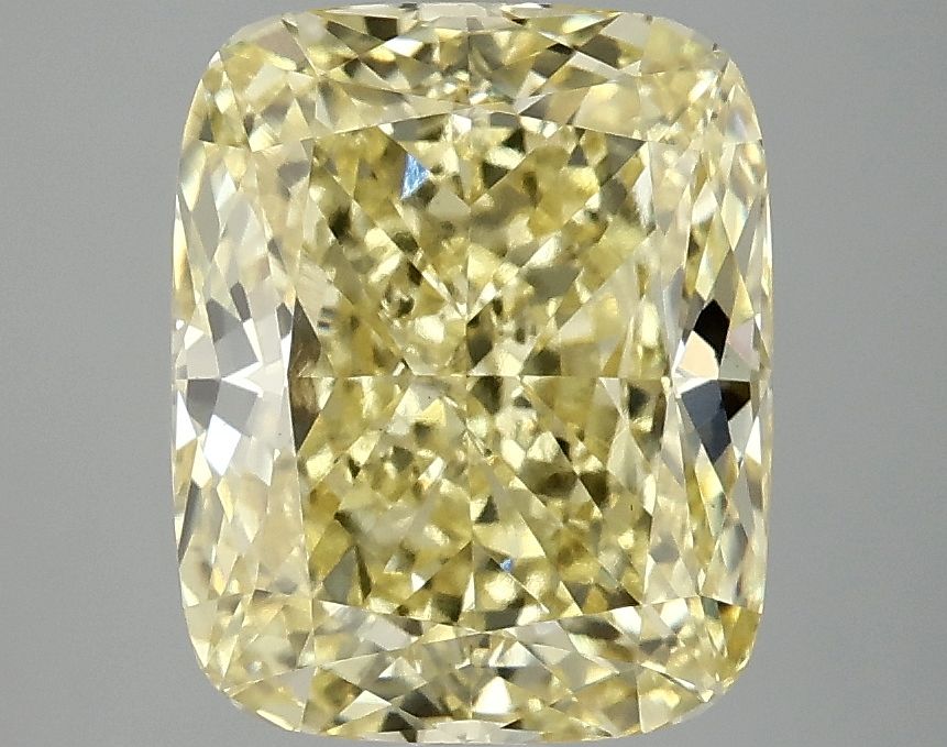 Lab-Grown Cushion Diamond - 4.1 Carats, Fancy Vivid Yellow Color, VS1 Clarity - Certified by IGI - Report Number: LG685535394
